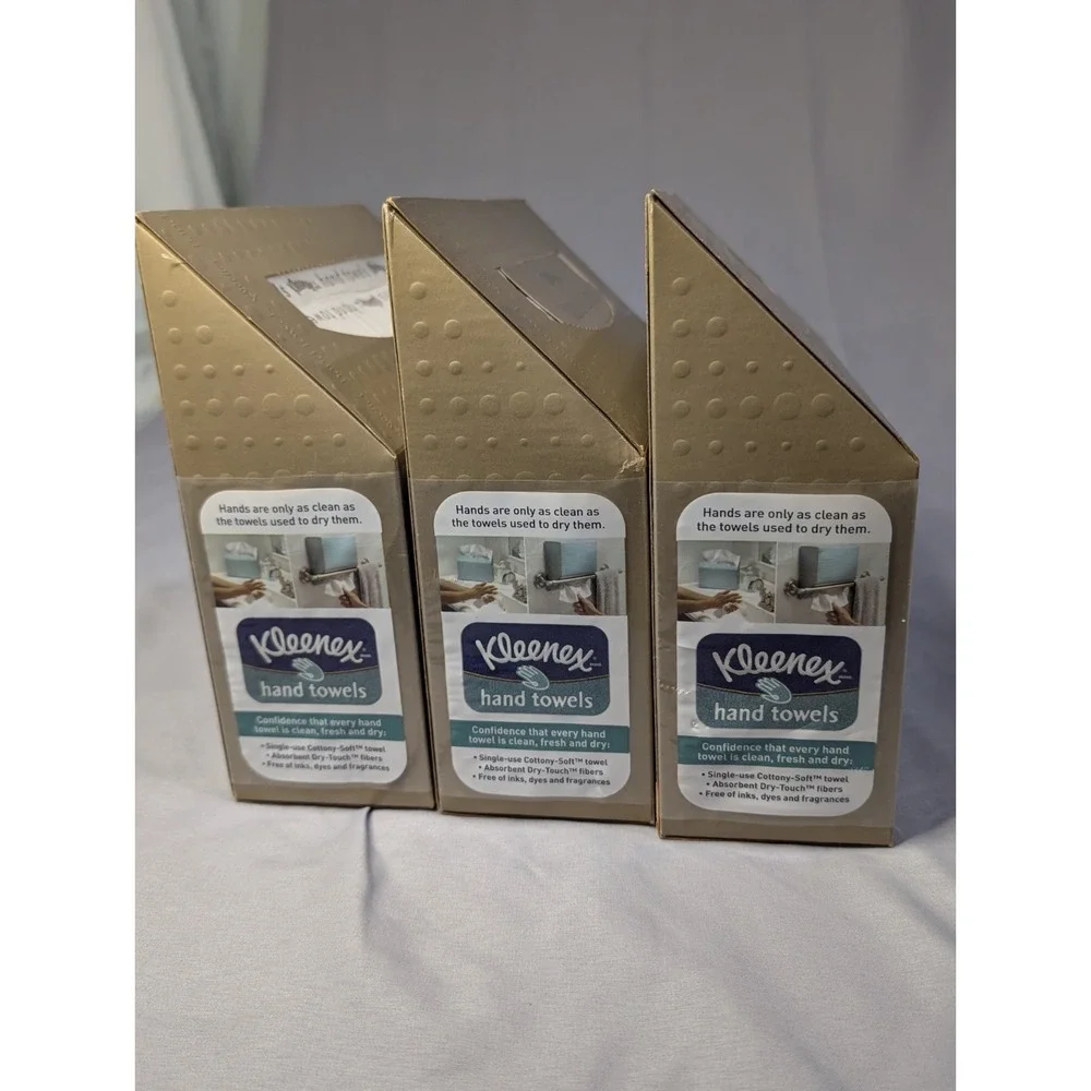 Kleenex‎ Hand Towels - White 60ct Pack of 3 NEW Old Stock 2008